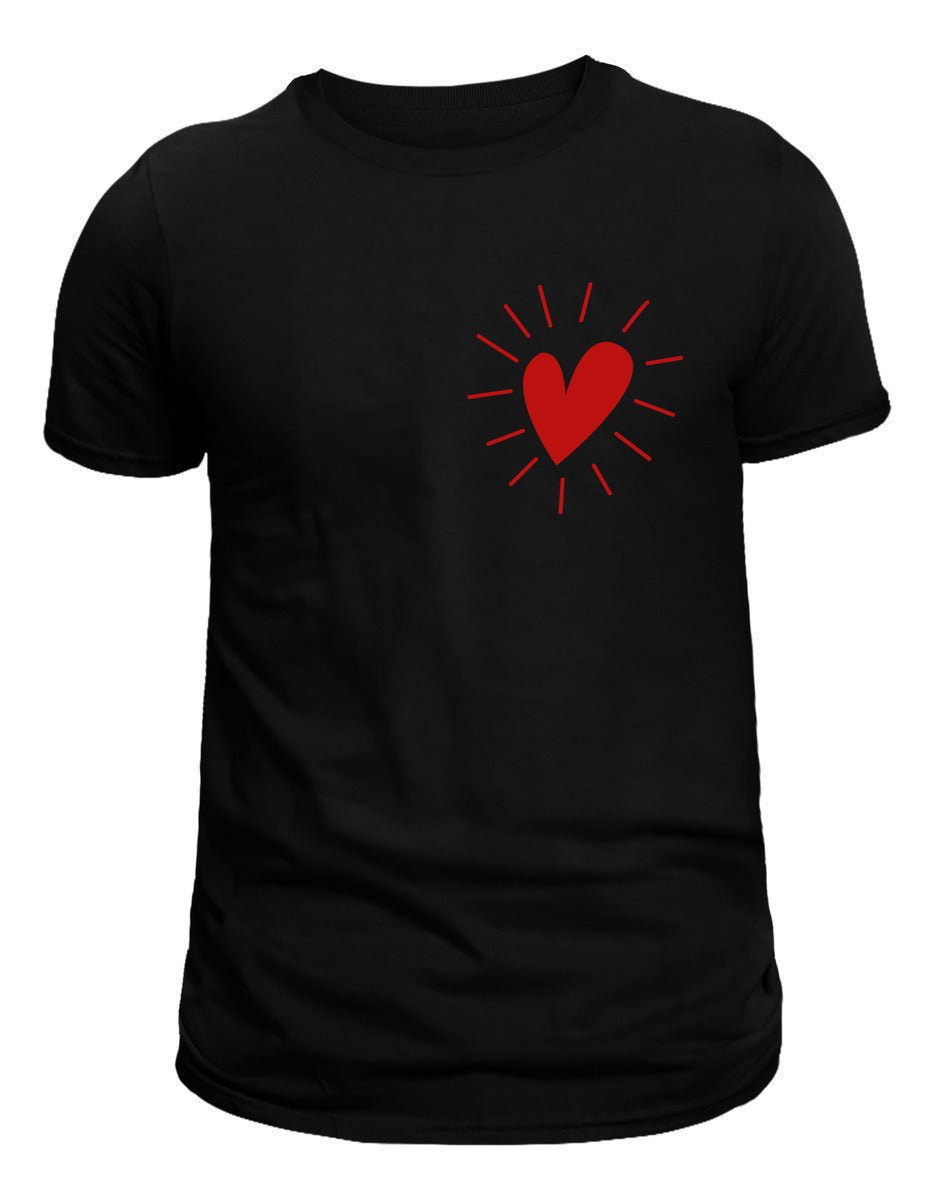 Playera Negra Mujer – Corazón Luminoso | Diseño Minimalista | Minimalismo Urbano