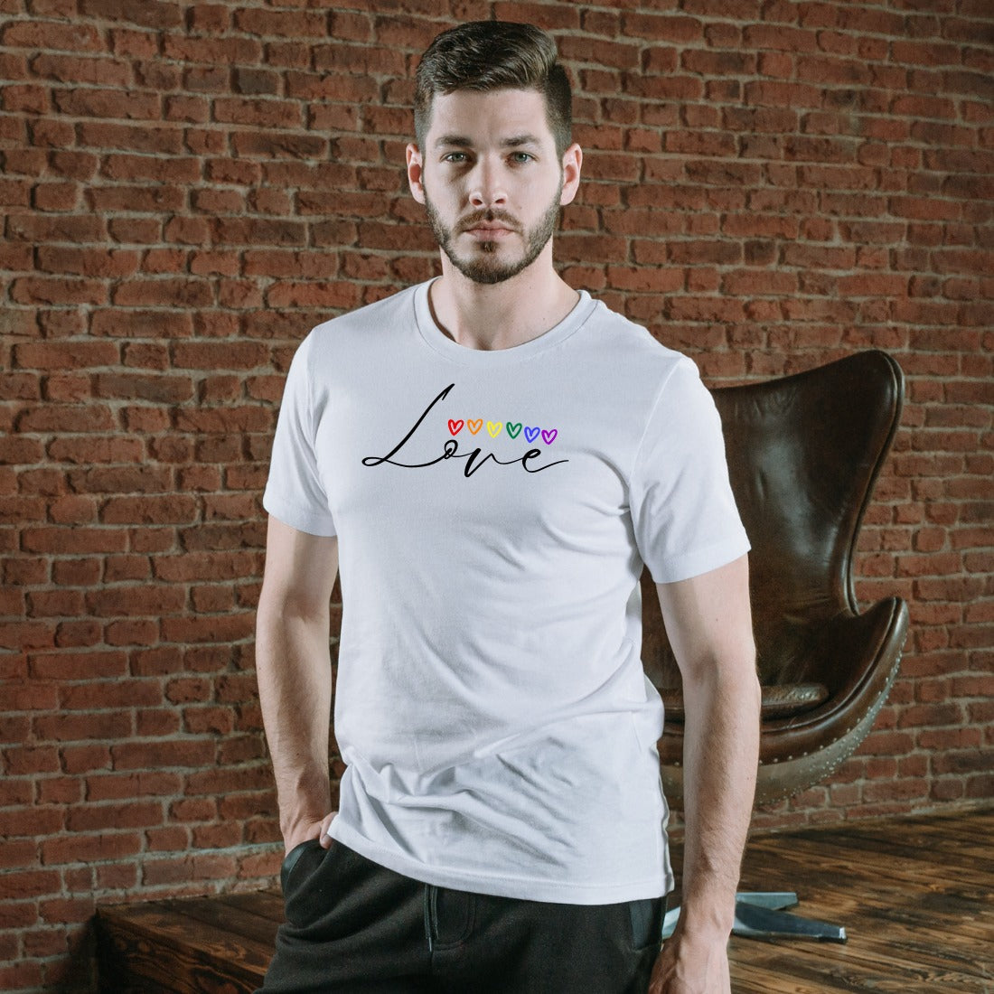 Playera Lgbt Pride Orgullo Gay Love Corazones  Hombre