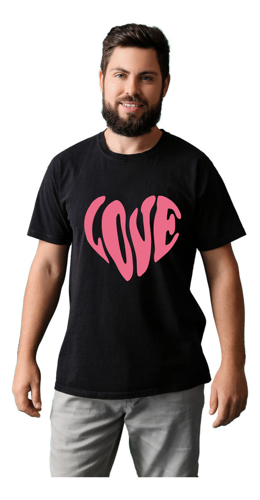 Playera Negra Hombre – Estampado LOVE | Minimalismo Urbano
