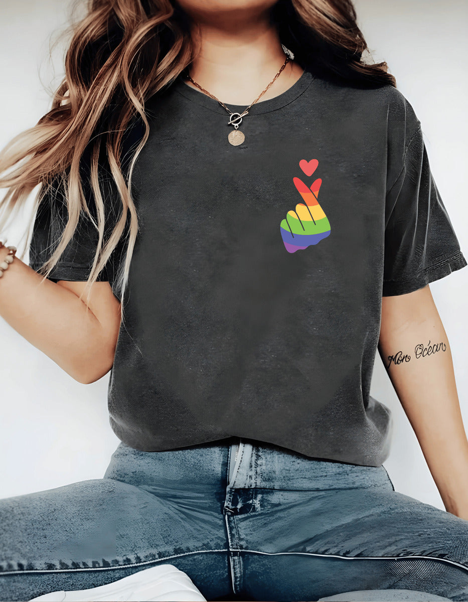 Playera Mujer Corazón Koreano Lgbt Orgullo 100% Algodón