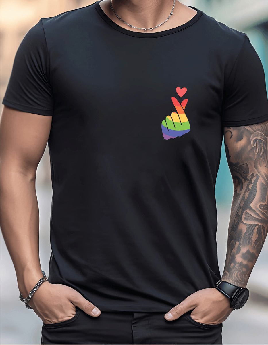 Playera Hombre Corazón Koreano Lgbt Orgullo 100% Algodón