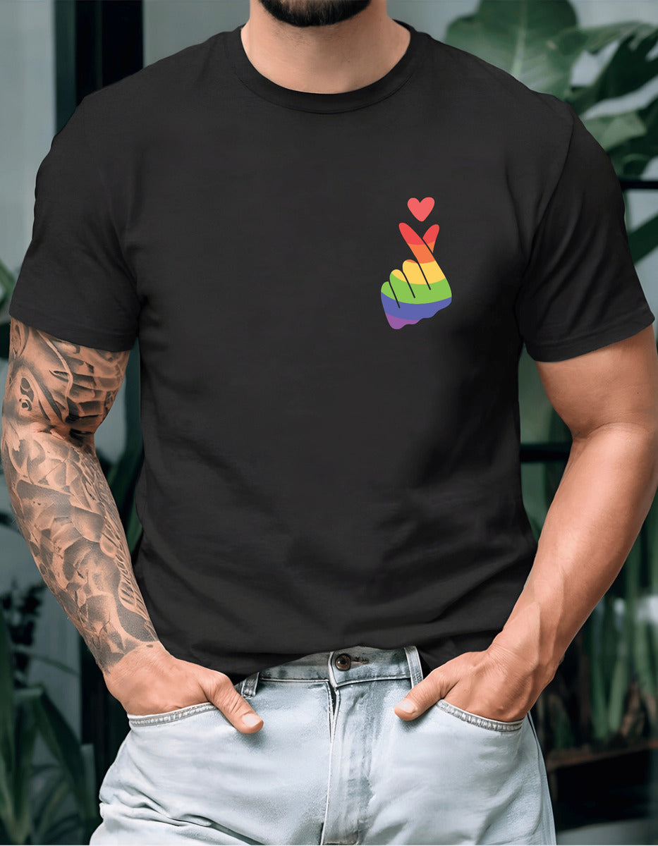 Playera Hombre Corazón Koreano Lgbt Orgullo 100% Algodón
