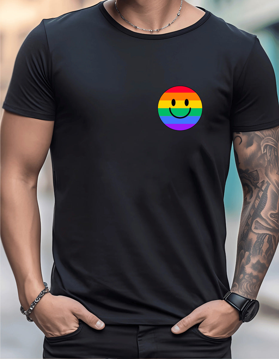 Playera Hombre Cómoda Carita Feliz Lgbt Orgullo 100% Algodón