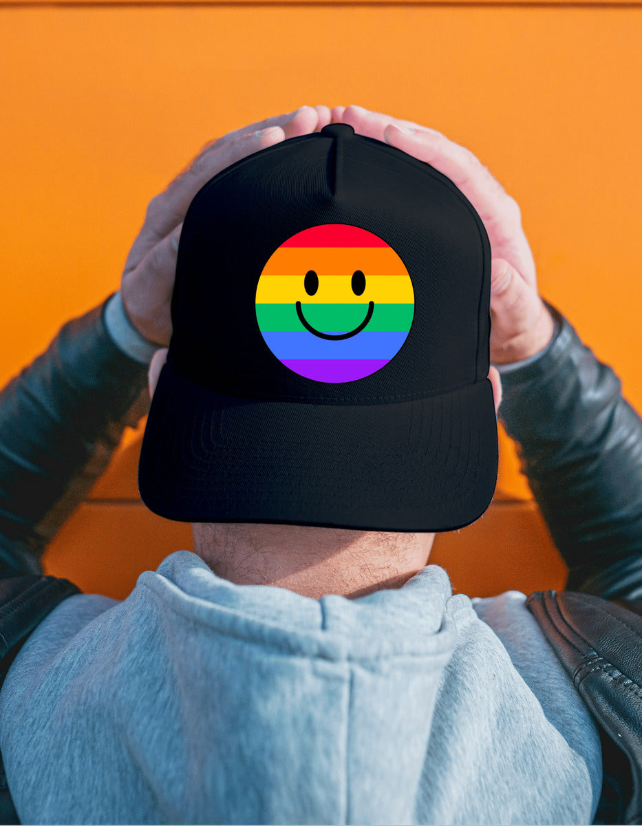 Gorra Tipo Baseball Diseño Carita Feliz Lgbt Gorras Negras