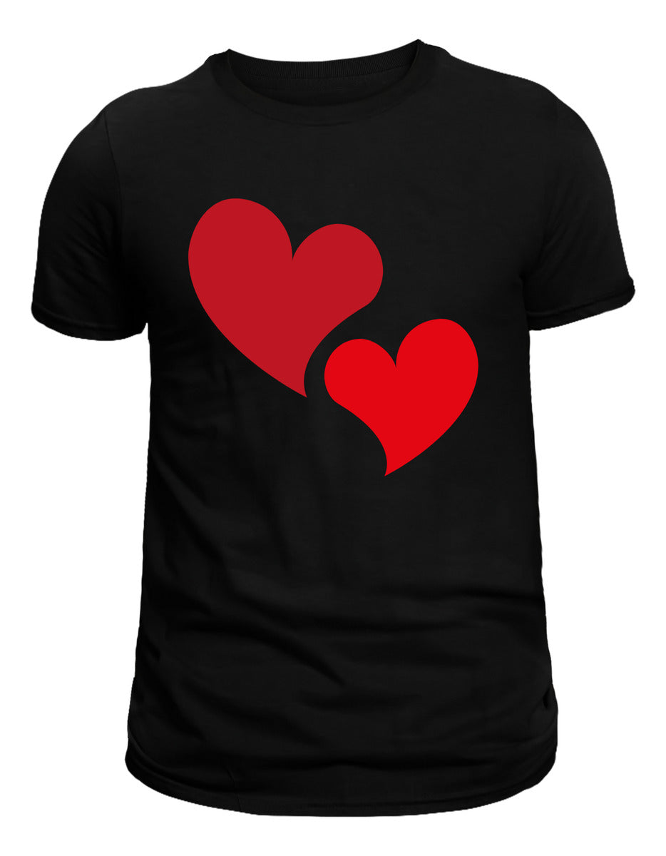 Playera Negra Mujer – Corazón Doble | Romántico | Minimalismo Urbano