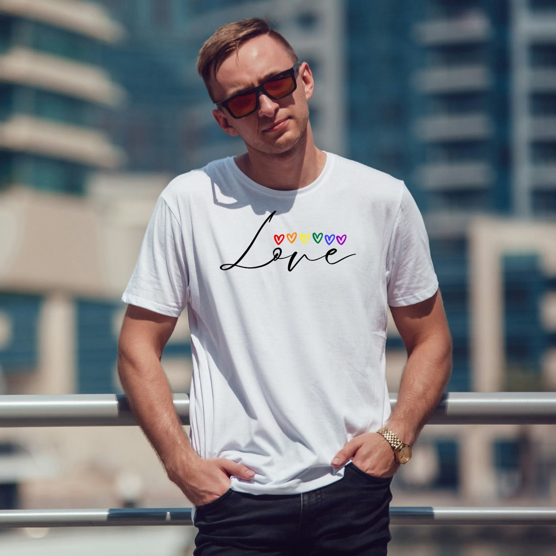 Playera Lgbt Pride Orgullo Gay Love Corazones  Hombre