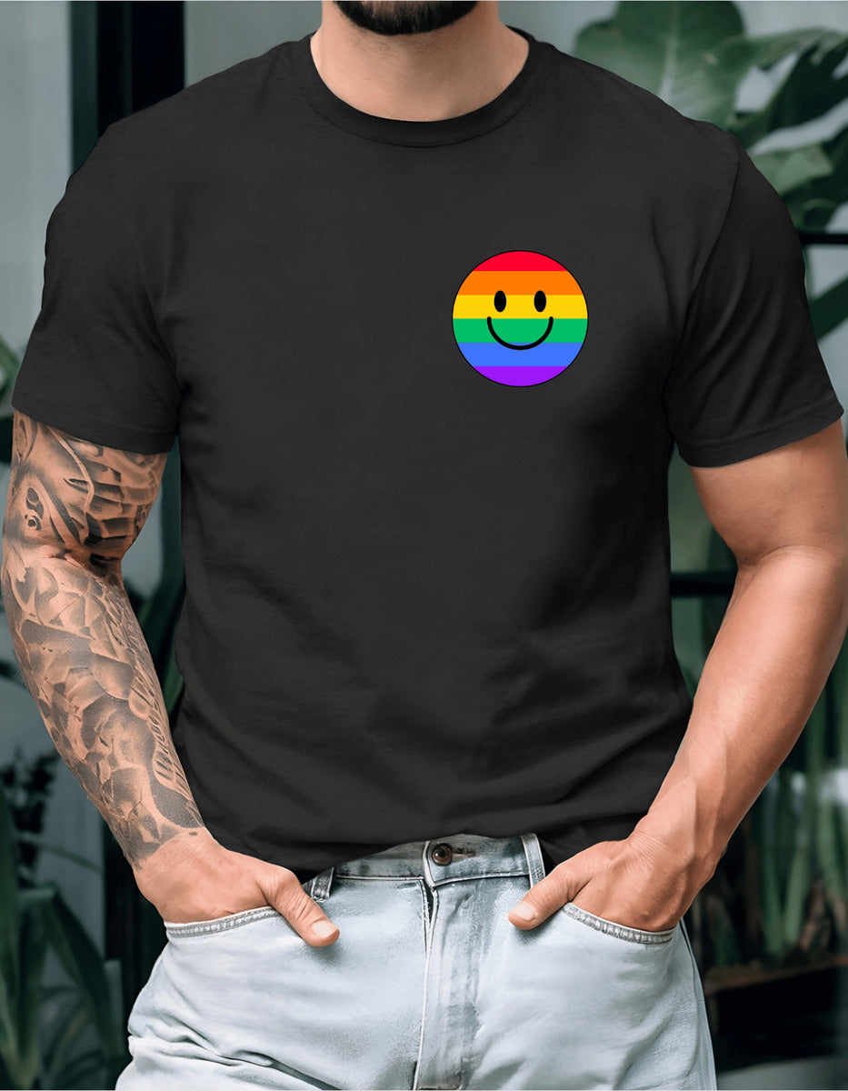 Playera Hombre Cómoda Carita Feliz Lgbt Orgullo 100% Algodón