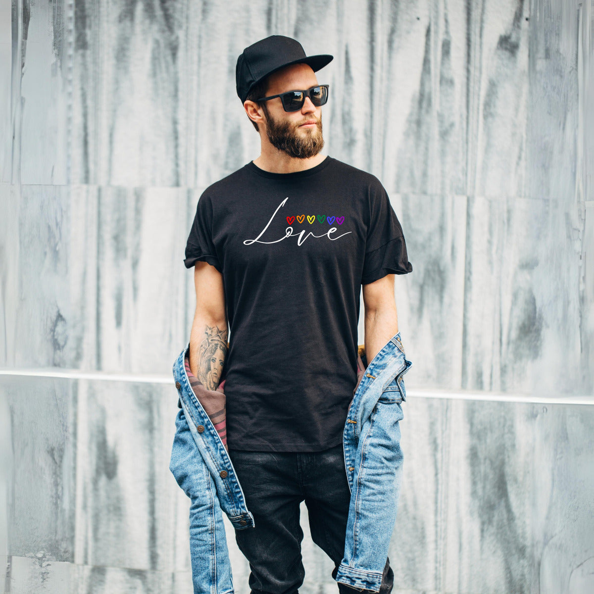 Playera Lgbt Pride Orgullo Gay Love Corazones  Hombre