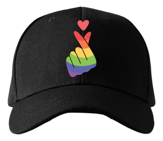 Gorra Tipo Baseball Diseño Corazón Korea Lgbt Gorras Negras